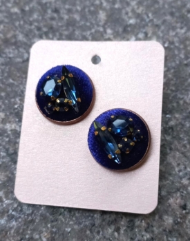 Earrings "Luxurious" dark blue